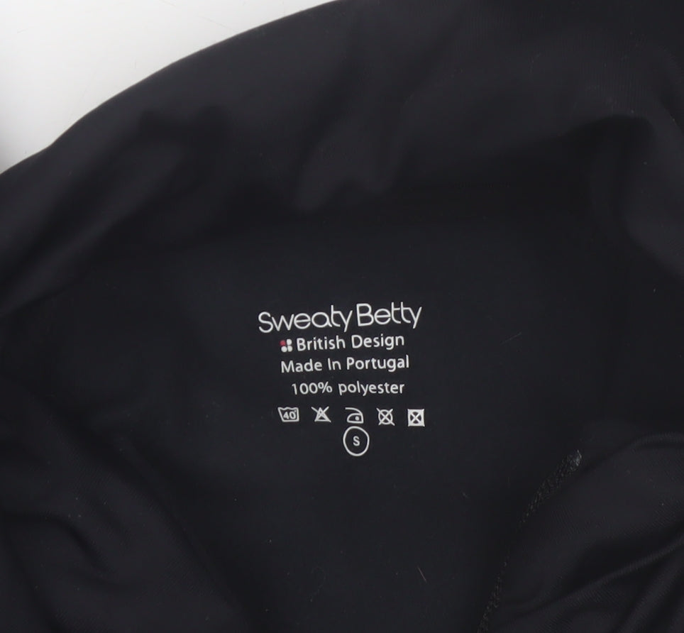 Sweaty Betty Women Black S Slim Fit Full Zip Fleece Jacket