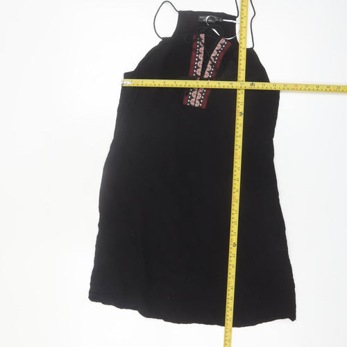 Esmara Women Black Embroidered Halter Shift Dress Size 10