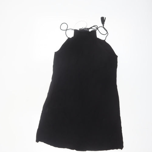 Esmara Women Black Embroidered Halter Shift Dress Size 10