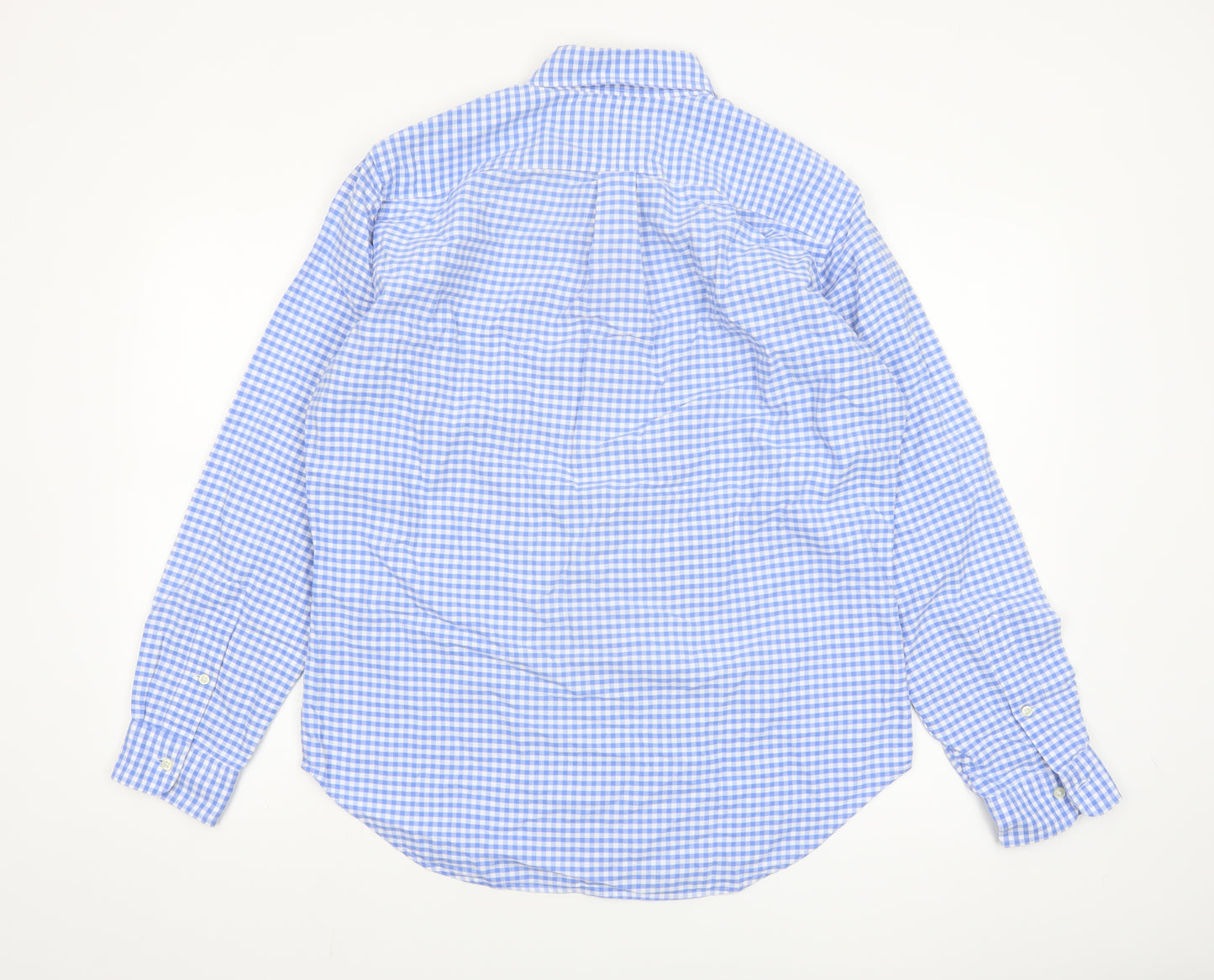 Ralph Lauren Men's Blue Gingham Classic Fit Cotton Button-Up Shirt Size M