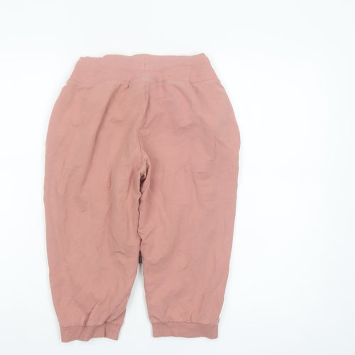 Crivit Women Pink Sweat Shorts M Cotton Stretch Drawstring Pockets
