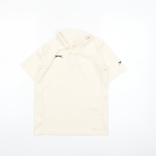 Slazenger Boys Beige Polo Shirt 9-10 Years Sports Top Lightweight