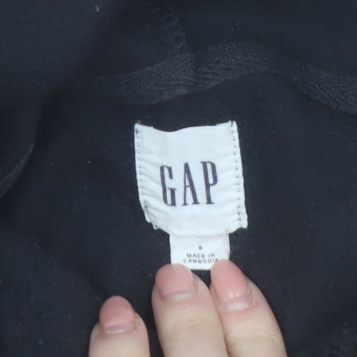 GAP Men's Black Hoodie Small Pullover Fleece Cotton Blend Logo