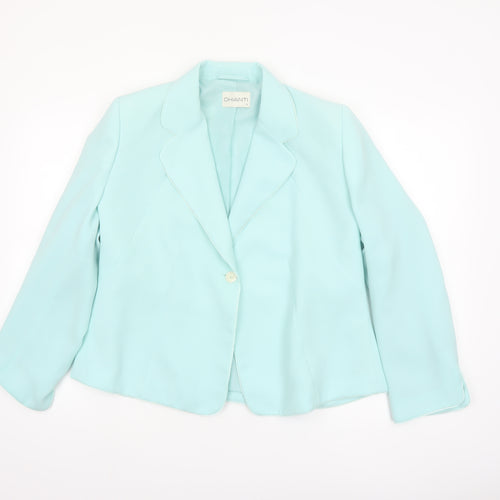 Chianti Women’s Blue Single-Breasted Blazer Size 18 Polyester