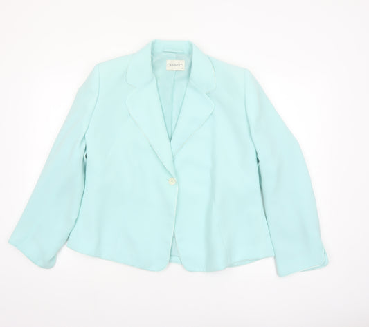 Chianti Women’s Blue Single-Breasted Blazer Size 18 Polyester
