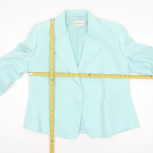 Chianti Women’s Blue Single-Breasted Blazer Size 18 Polyester
