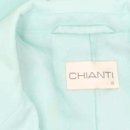 Chianti Women’s Blue Single-Breasted Blazer Size 18 Polyester