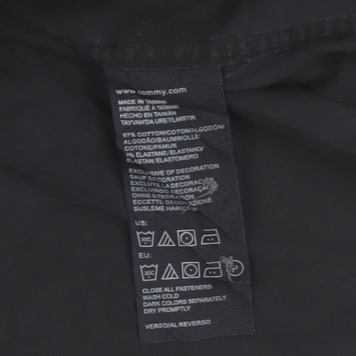 Tommy Hilfiger Men's Black 2XL Stretch Cotton Long Sleeve Button-Up Shirt