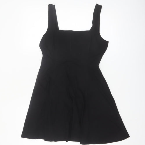 H&M Women’s Black A-Line Stretch Knee Length Dress Size 12