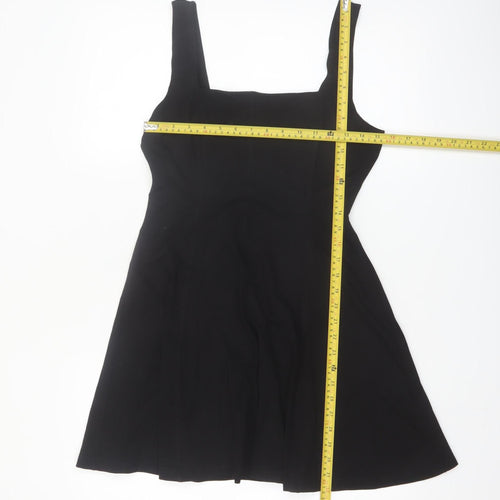 H&M Women’s Black A-Line Stretch Knee Length Dress Size 12