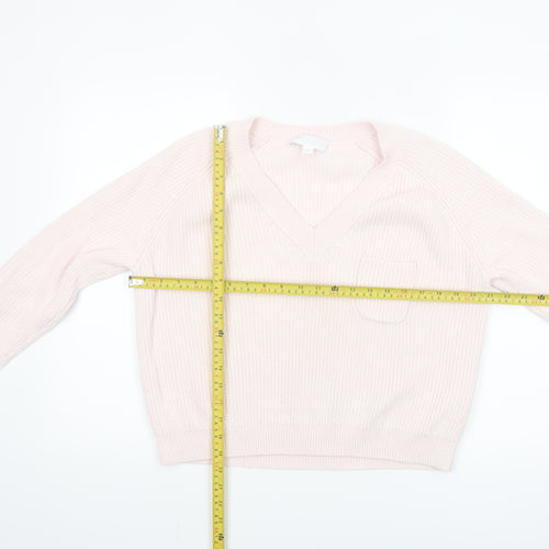 The White Company Women Ivory V-Neck Knit Jumper Size 12