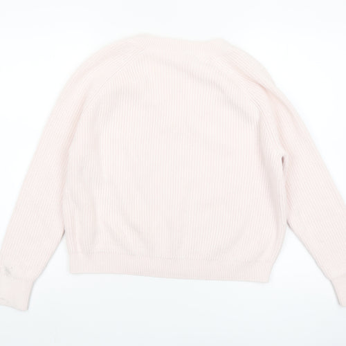The White Company Women Ivory V-Neck Knit Jumper Size 12