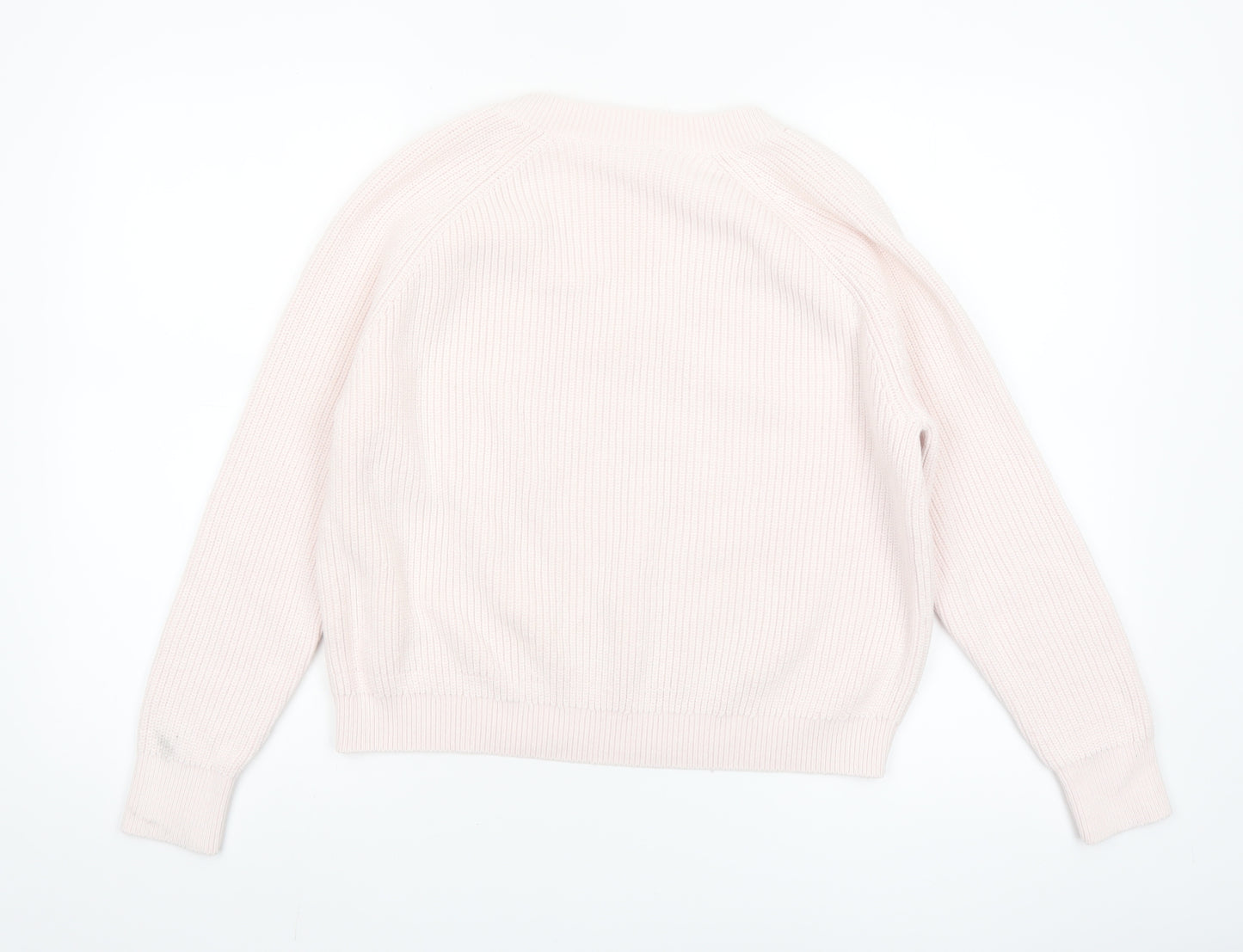 The White Company Women Ivory V-Neck Knit Jumper Size 12