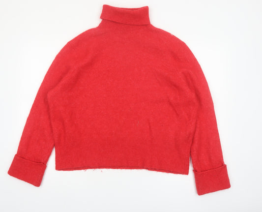 & Other Stories Women Red Roll Neck Alpaca Wool Jumper Size 12