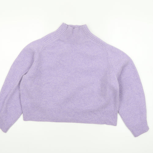 Whistles Women’s Lilac Wool Mock Neck Jumper Size M