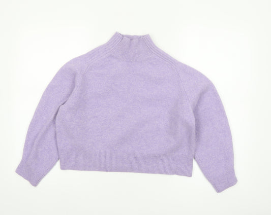 Whistles Women’s Lilac Wool Mock Neck Jumper Size M