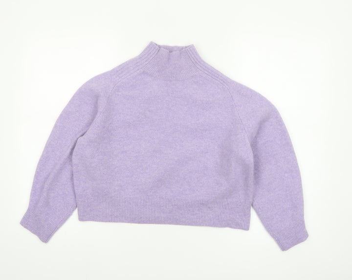 Whistles Women’s Lilac Wool Mock Neck Jumper Size M