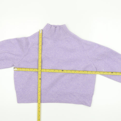 Whistles Women’s Lilac Wool Mock Neck Jumper Size M