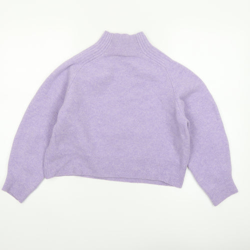 Whistles Women’s Lilac Wool Mock Neck Jumper Size M