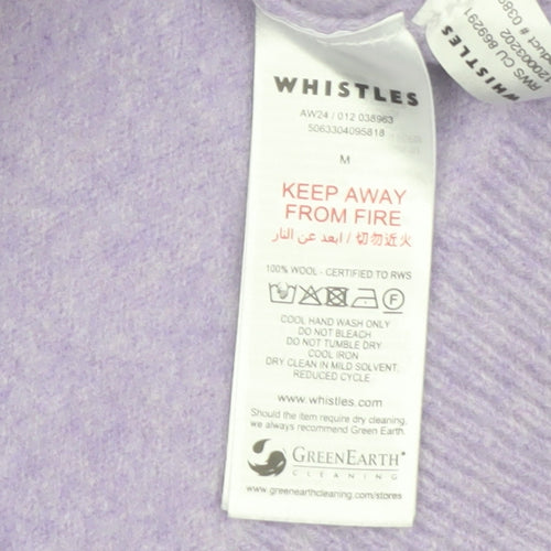 Whistles Women’s Lilac Wool Mock Neck Jumper Size M