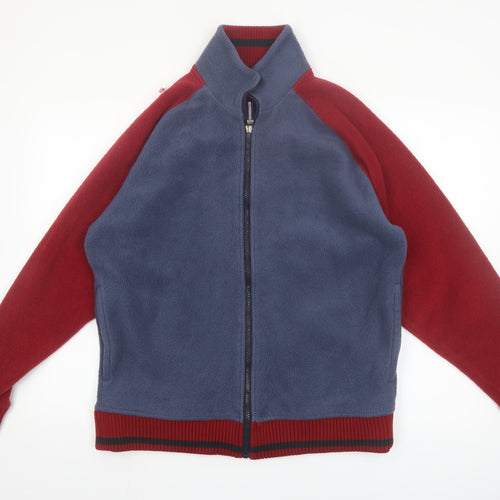 Marks and Spencer Men Blue Red Fleece Full Zip Jacket Size M