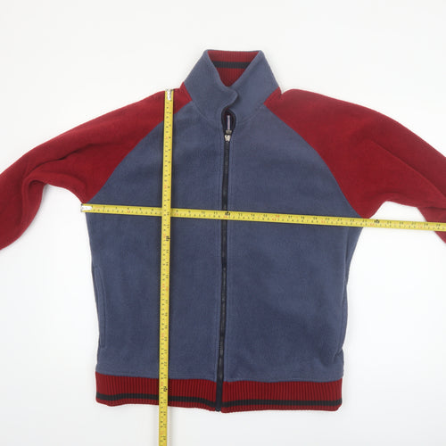 Marks and Spencer Men Blue Red Fleece Full Zip Jacket Size M