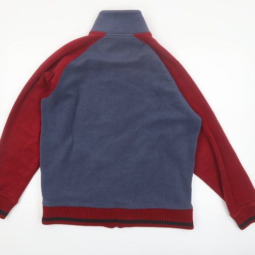 Marks and Spencer Men Blue Red Fleece Full Zip Jacket Size M