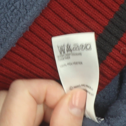 Marks and Spencer Men Blue Red Fleece Full Zip Jacket Size M