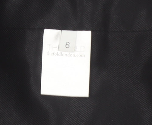 The Fold Women's Blue Geometric Wool Blend Long Coat Size 6