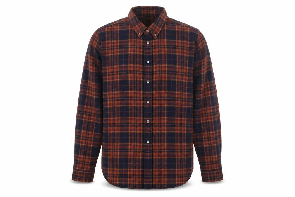 Paul Smith Men's Brown Plaid Flannel Tailored Fit Shirt 2XL