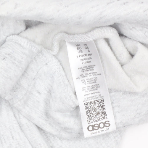 ASOS Women Grey Pullover Sweatshirt UK 10 Regular Fit Soft Fleece
