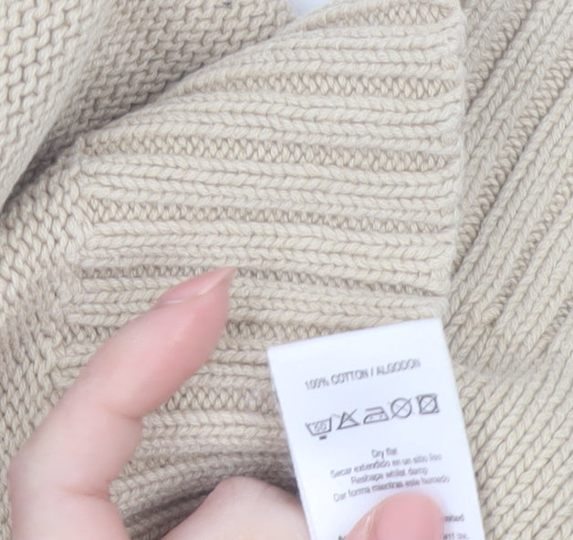 Dorothy Perkins Women Beige Size 8 Sleeveless Roll Neck Cable Knit Jumper Vest