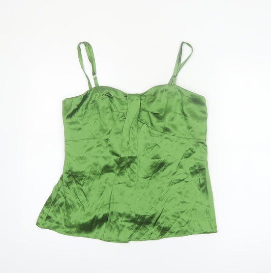 Ann Taylor LOFT Petites Green Satin Camisole Blouse Size 14P