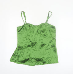Ann Taylor LOFT Petites Green Satin Camisole Blouse Size 14P