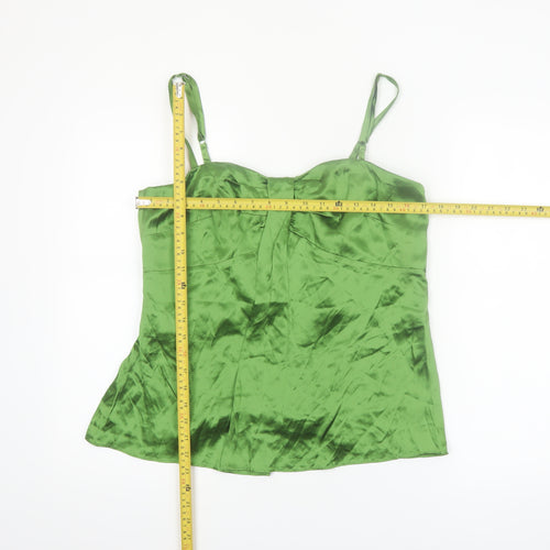 Ann Taylor LOFT Petites Green Satin Camisole Blouse Size 14P