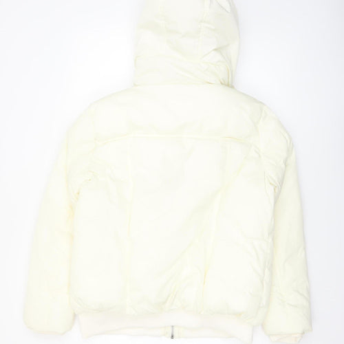 Next Women's Ivory Petite Size 14 Puffer Jacket with Hood