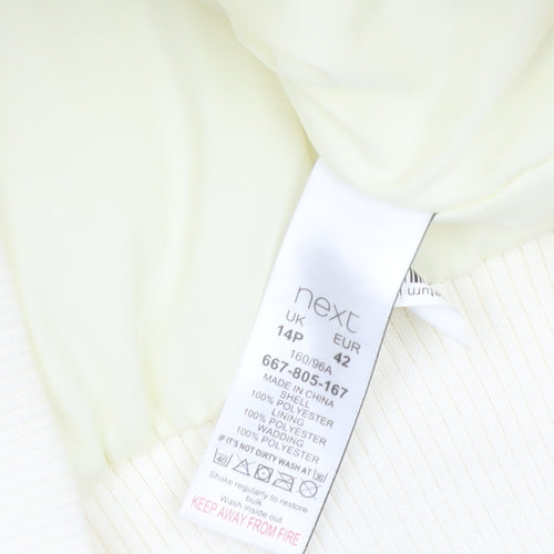 Next Women's Ivory Petite Size 14 Puffer Jacket with Hood