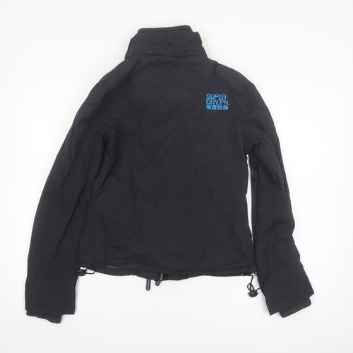Superdry Women's Black Polyester Bomber Jacket Size S Full Zip