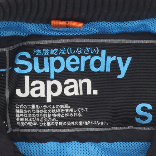 Superdry Women's Black Polyester Bomber Jacket Size S Full Zip