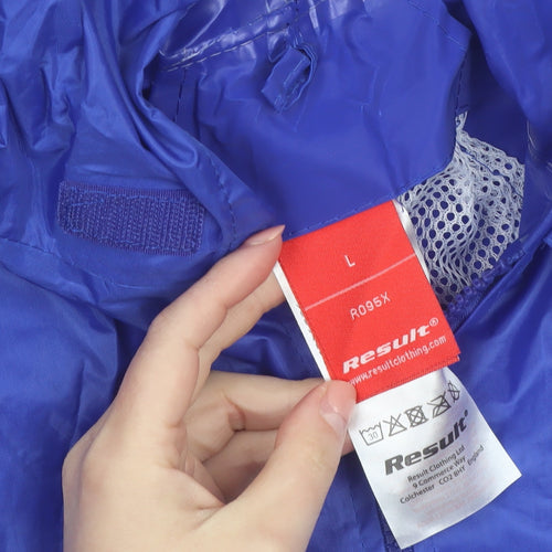 Result Men's Blue L Hooded Waterproof Windbreaker Jacket
