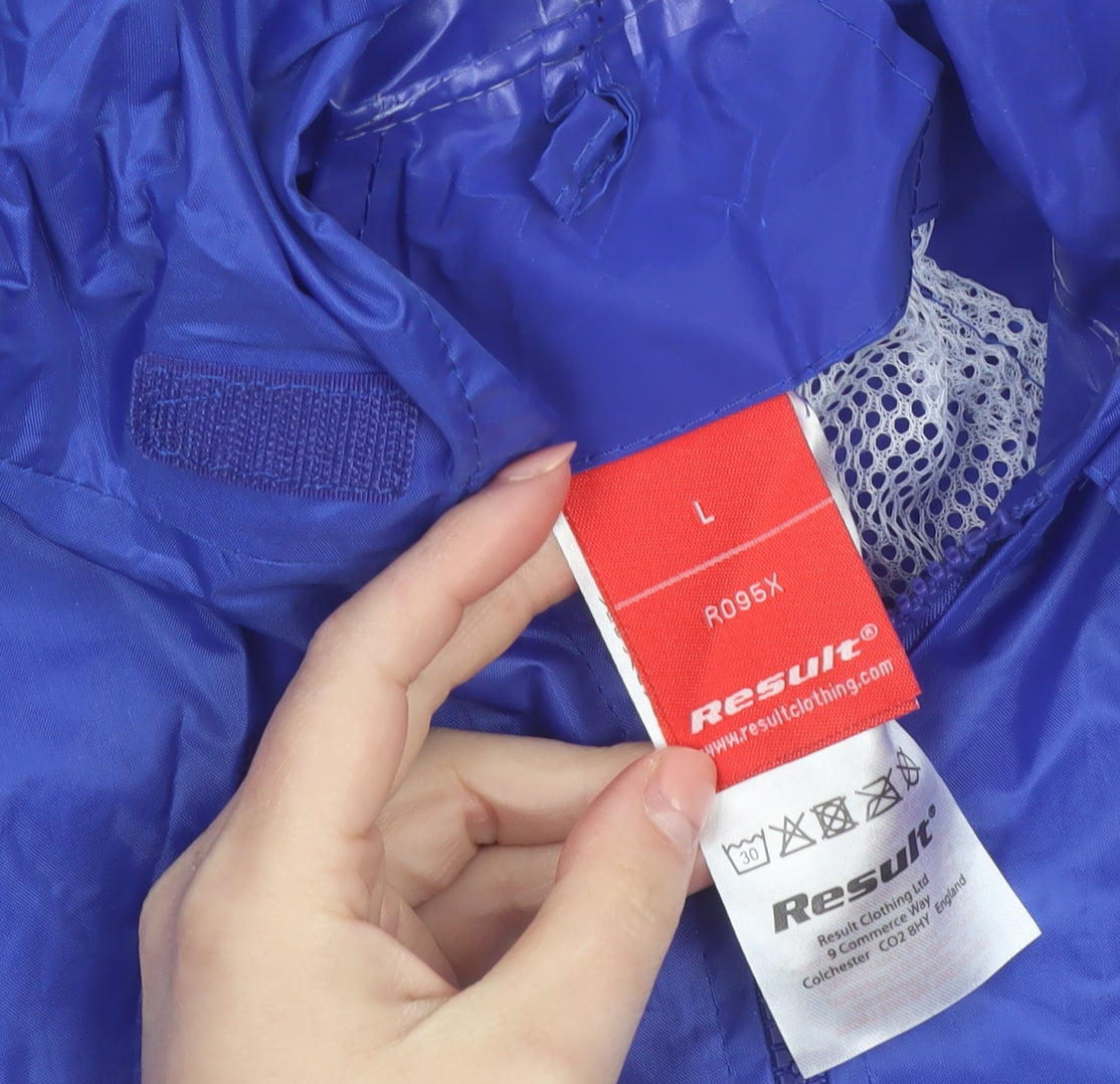 Result Men's Blue L Hooded Waterproof Windbreaker Jacket