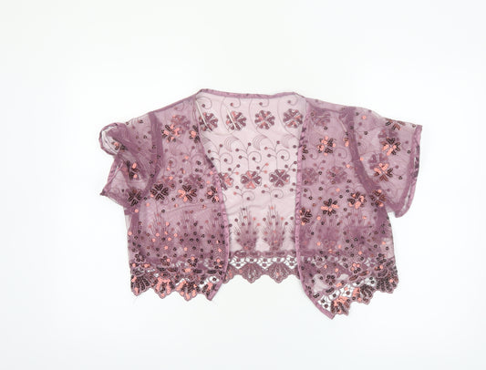 Next Women's Purple Sequin Lace Kimono Blouse L