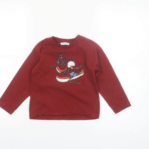 Mayoral Boys Red Long Sleeve Graphic T-Shirt 4 Years