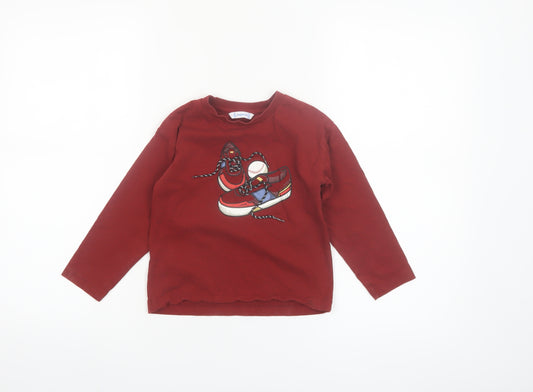 Mayoral Boys Red Long Sleeve Graphic T-Shirt 4 Years