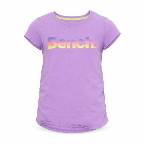 Bench Girls Purple 7-8 Years Logo Cotton Short Sleeve T-Shirt
