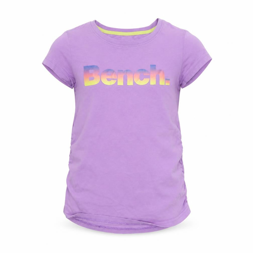 Bench Girls Purple 7-8 Years Logo Cotton Short Sleeve T-Shirt