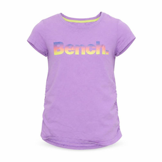 Bench Girls Purple 7-8 Years Logo Cotton Short Sleeve T-Shirt