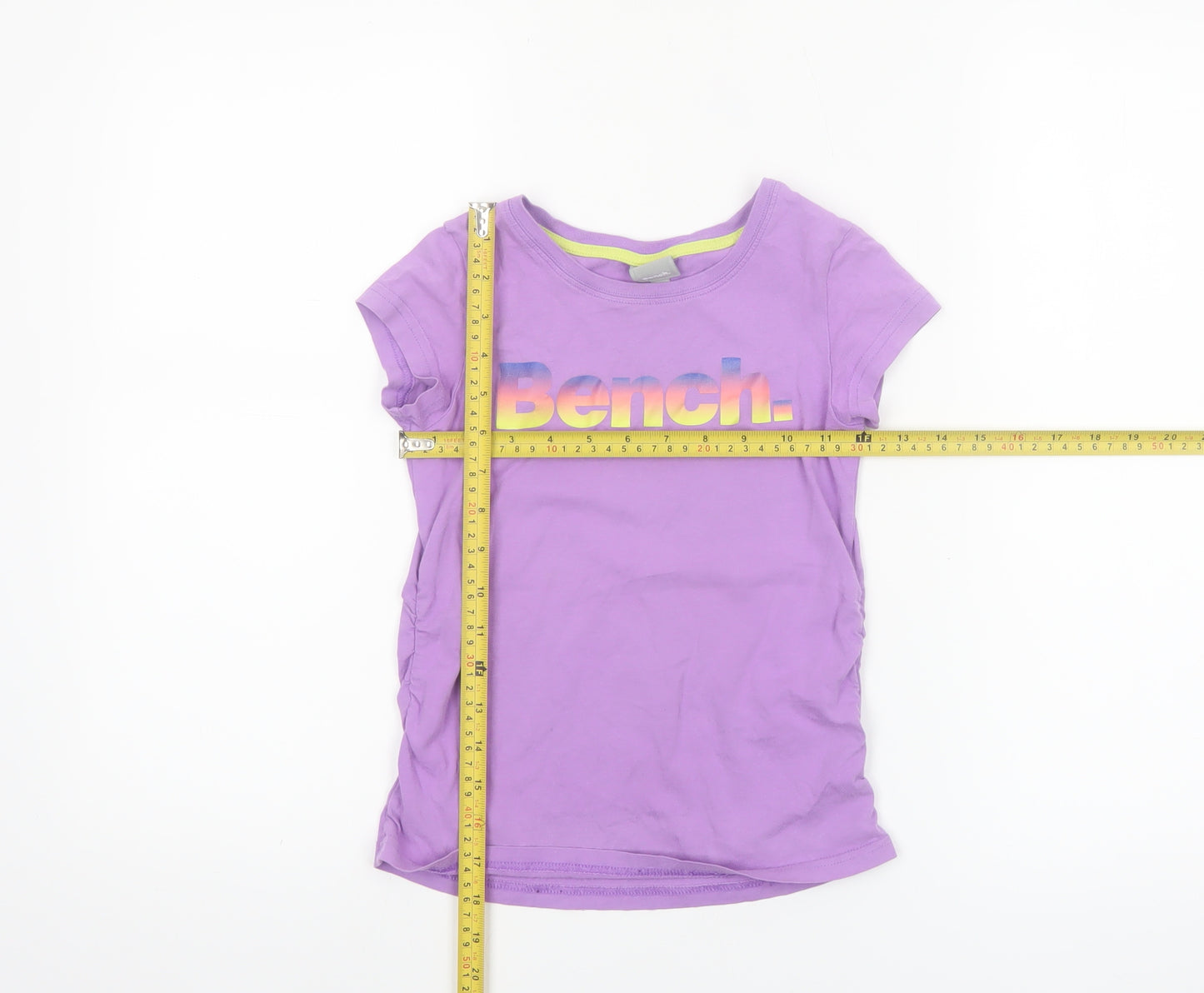 Bench Girls Purple 7-8 Years Logo Cotton Short Sleeve T-Shirt