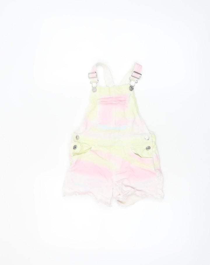 Primark Girls Multicoloured Denim Dungaree Playsuit 5-6 Years Adjustable Straps