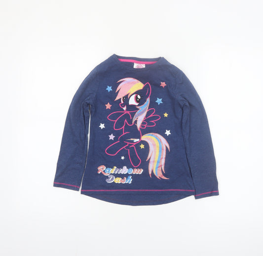 My Little Pony Girls Blue Long Sleeve T-Shirt 6-7 Years Rainbow Dash